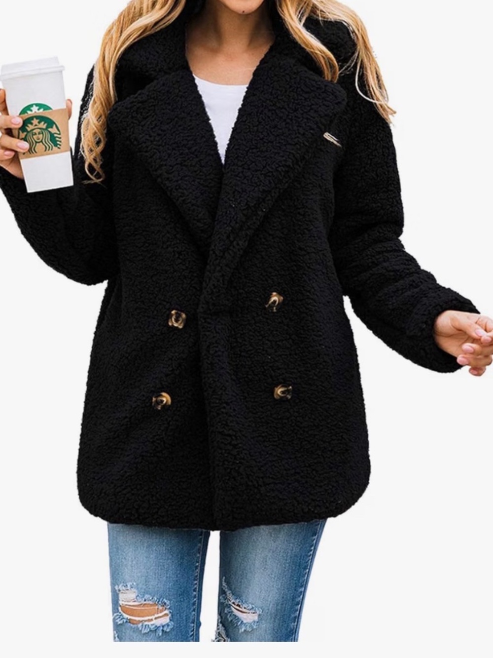 PRETTYGARDEN Oversized Sherpa Fleece Jacket Women's Winter Coats Outerwear Fuzzy